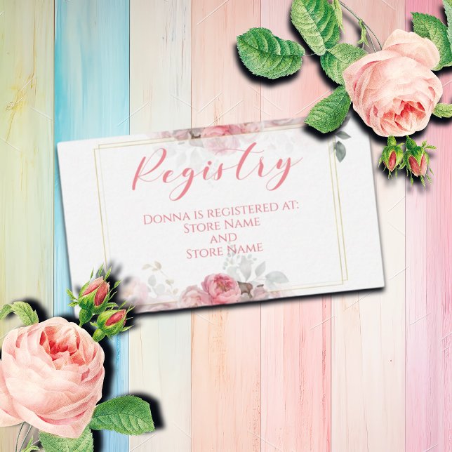 Blush Pink Roses Registry Card (Creator Uploaded)