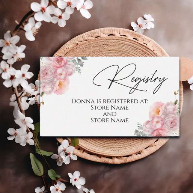 Blush Pink Roses Registry Card (Creator Uploaded)