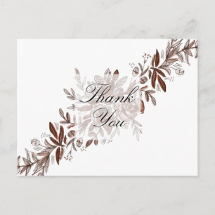 Blush pink roses sweep thank you card