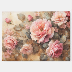 Blush Pink Roses Vintage Painting Magnet