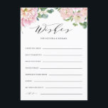 Blush Pink Roses Wedding Advice and Wishes Card<br><div class="desc">Give advice and well wishes to the newlyweds with this pretty floral wedding wishes cards. It features watecolor illustrations of garden roses,  hydrangeas and eucalyptus bouquets with an elegant script. Personalize by adding names and other details. These blush pink floral advice cards are perfect for spring and garden weddings.</div>