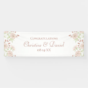 Blush Pink Roses Wedding Banner
