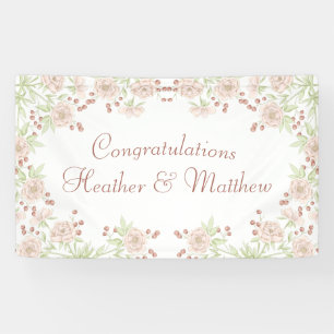 Blush Pink Roses Wedding Banner