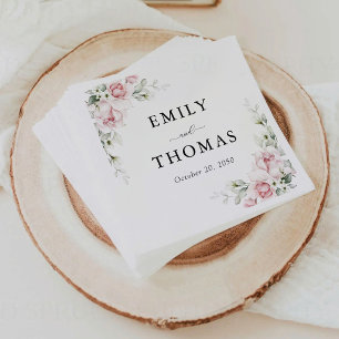 Blush Pink Roses Wedding Ceremony Napkin