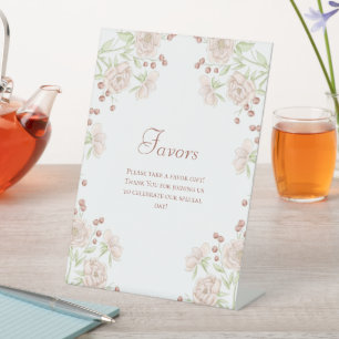 Blush Pink Roses Wedding Favors Sign