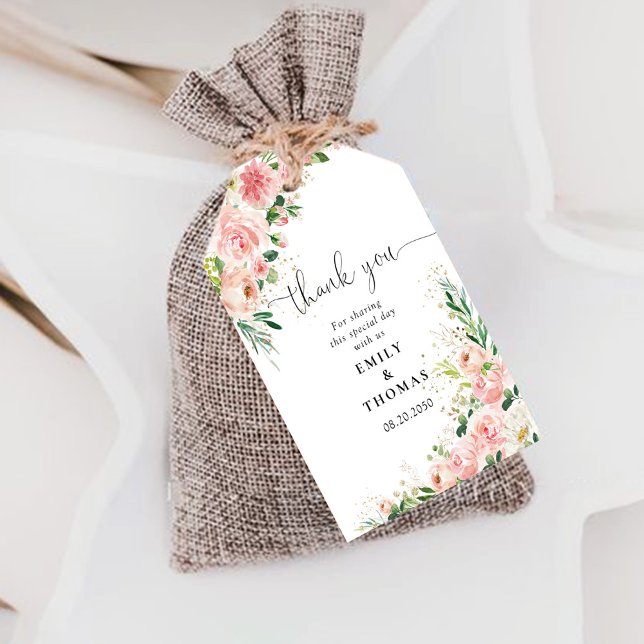 Blush Pink Roses Wedding Gift Tag (Creator Uploaded)