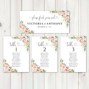Blush Pink Roses Wedding Head Table Sign 