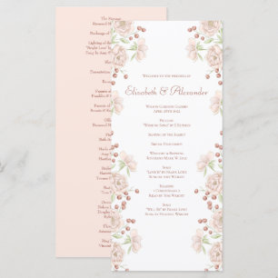 Blush Pink Roses Wedding Programs