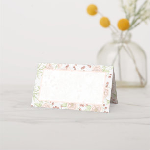 Blush Pink Roses Wedding Vintage Place Card