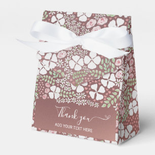 Blush Pink Roses White Floral Thank you Favour Bo Box