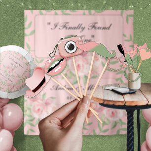 Blush Pink   Sage Fun Photo Booth Wedding Props Poster