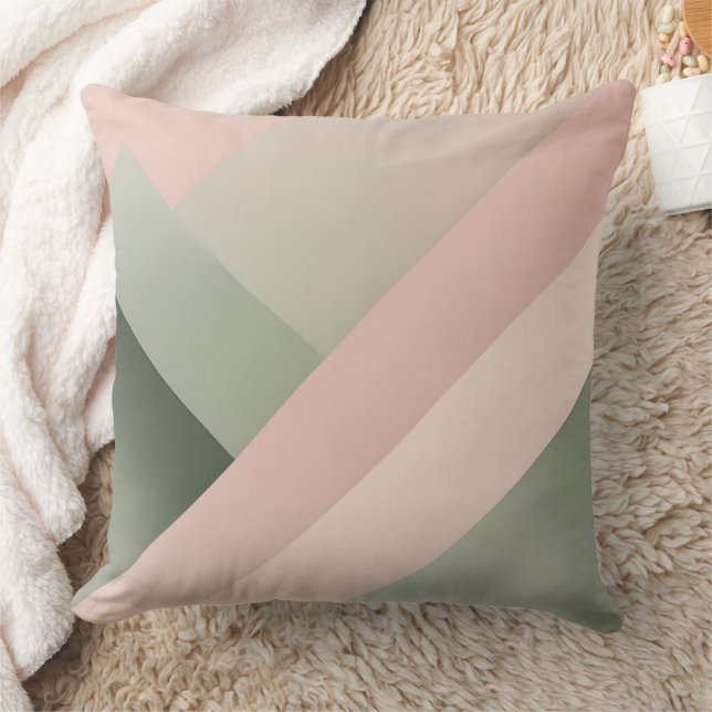 Blush Pink & Sage green AI art  Cushion (Blanket)