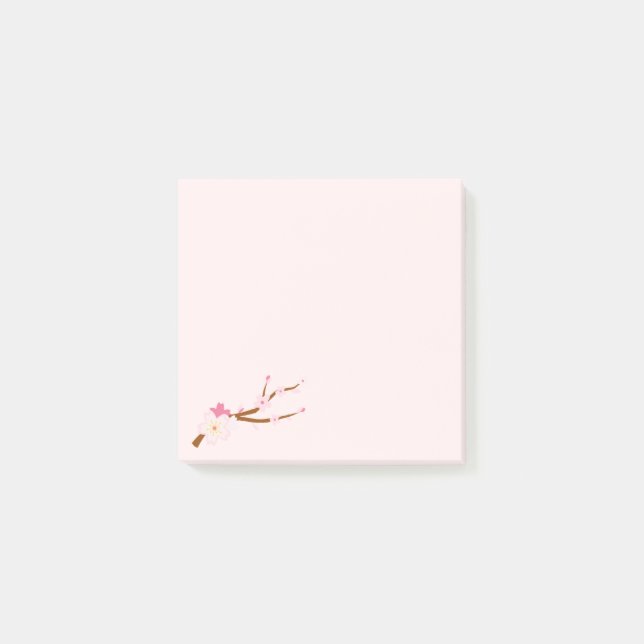 Blush pink Sakura CHerry Blossom Japanese Post-it Notes (Front)