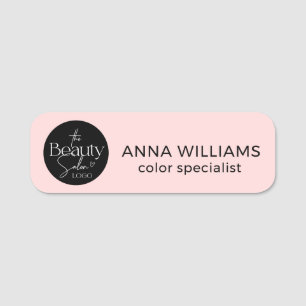 Blush Pink Salon Professional Name Tag