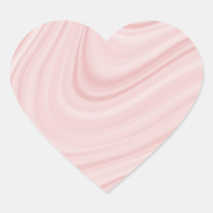 Blush pink satin agate swirls heart sticker