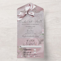 Blush Pink Satin Bow & Rose Romantic Wedding Photo