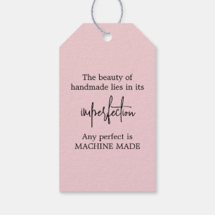 Blush pink Script handmade by business Gift Tags