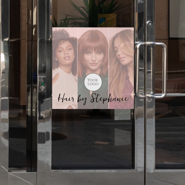 Blush Pink Script Logo 3 Photo Hair Salon (Creator Uploaded)