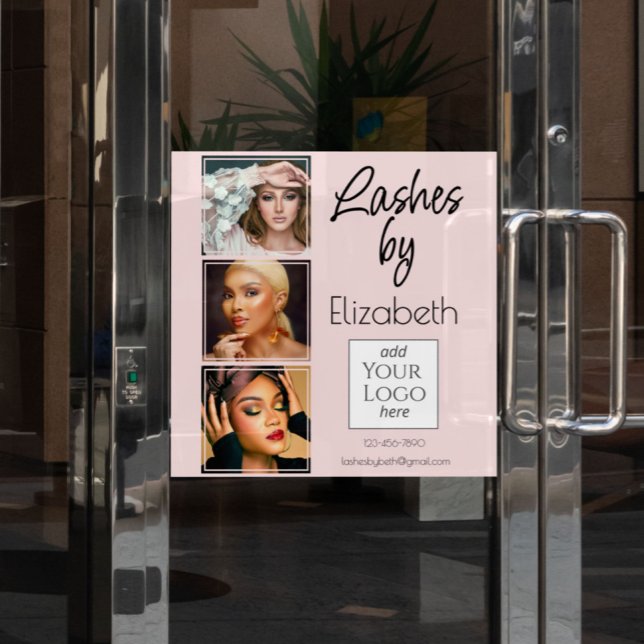 Blush Pink Script Logo 3 Photo Lash Tech Business (Creator Uploaded)