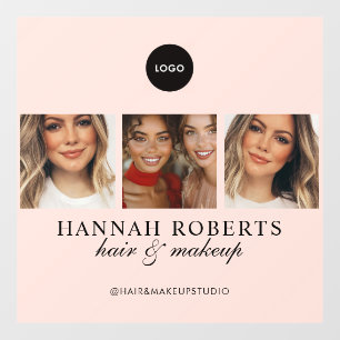 Blush Pink Script Logo Photo Hair Makeup Studio