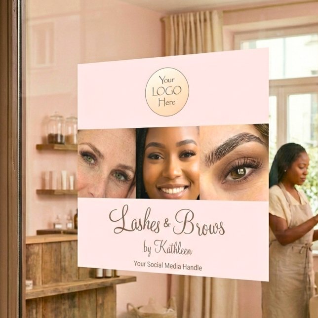 Blush Pink Script Logo Photo Lashes Brows Studio (Creator Uploaded)