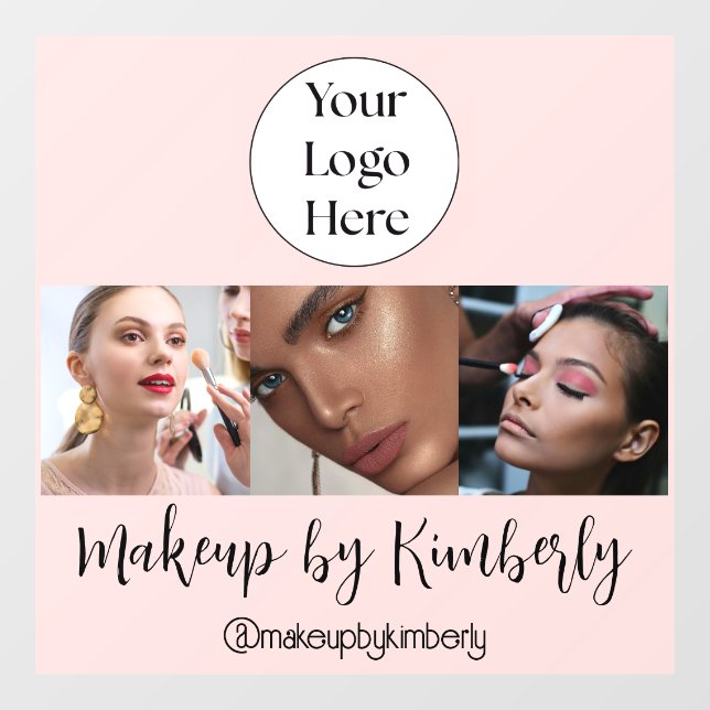 Blush Pink Script Logo Photo Makeup Studio (Sheet)