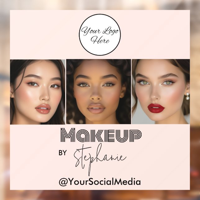 Blush Pink Script Logo Photo Makeup Studio (Sheet 2)