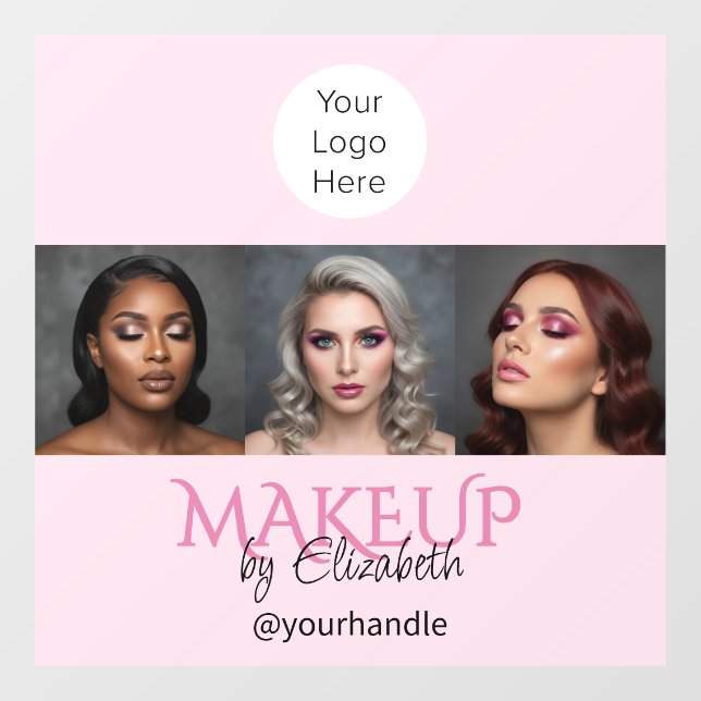 Blush Pink Script Logo Photo Makeup Studio (Sheet)
