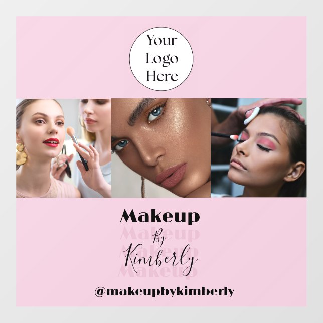 Blush Pink Script Logo Photo Makeup Studio (Sheet)