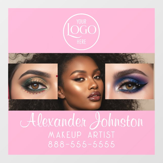 Blush Pink Script Logo Photo Makeup Studio (Sheet)