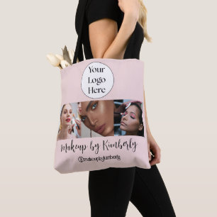 Blush Pink Script Logo Photo Makeup Studio Tote Bag