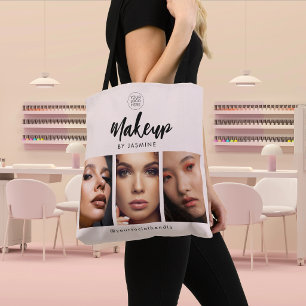 Blush Pink Script Logo Photo Makeup Studio Tote Bag