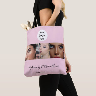 Blush Pink Script Logo Photo Makeup Studio Tote Bag