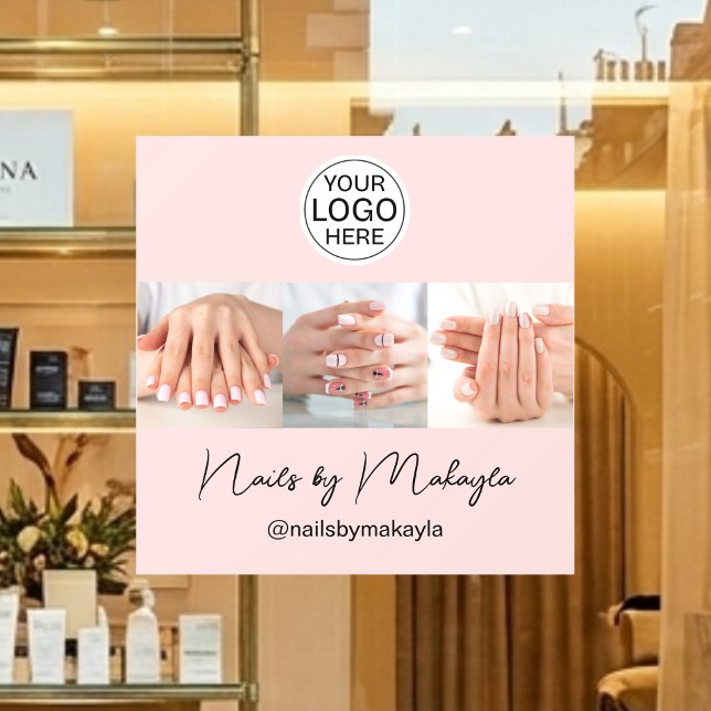 Blush Pink Script Logo Photo Nail Salon (Creator Uploaded)