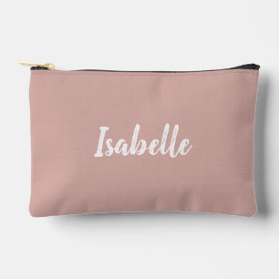 Blush pink script monogram accessory pouch