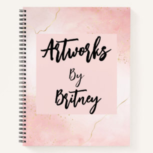 Blush Pink Script Name Artwork Sketchbook Notebook