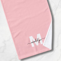 Blush Pink Script Name Monogram