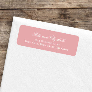 Blush Pink Script Names Wedding Address Label Return Address Label