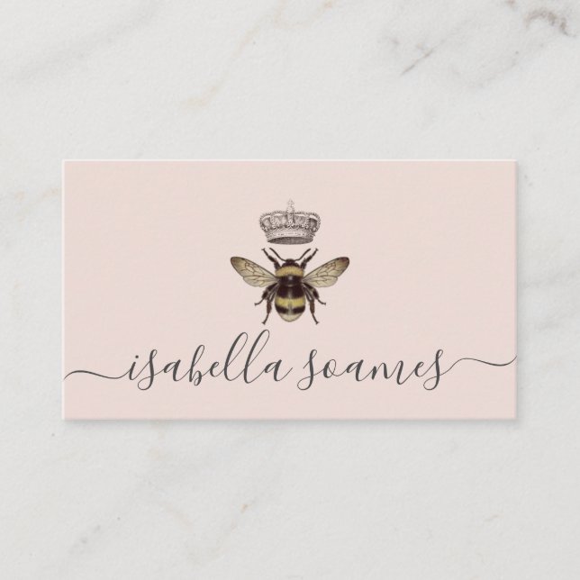 Blush Pink Script Signature Calling Card (Front)
