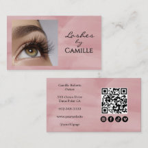 Blush Pink Script Social Icon QR Code Photo Lash