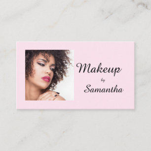Blush Pink Script Social Icon QR Code Photo Makeup Business Card