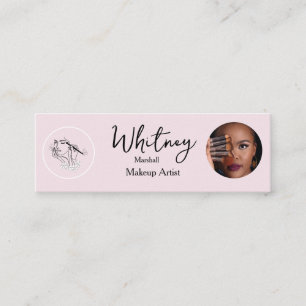 Blush Pink Script Social Icon QR Code Photo Makeup Calling Card