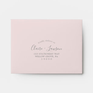 Blush Pink Self-Addressed RSVP Envelope