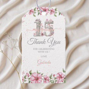 Blush Pink Silver Mis Quince Quinceañera  Gift Tags