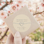 Blush Pink Silver Wedding Thank You Classic Round Sticker<br><div class="desc">Radiate elegance and gratitude with our Simple Blush Pink Thank You Sticker. Featuring a delicate silver rope heart, these stickers add a touch of sophistication to your wedding favours. Perfect for expressing thanks with minimalist charm, they're the perfect finishing touch to your celebration, leaving a lasting impression of grace and...</div>