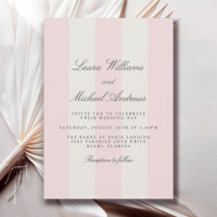 Blush Pink Simple Cabana Stripes Wedding