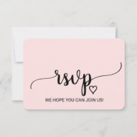 Blush Pink Simple Calligraphy Wedding Website RSVP