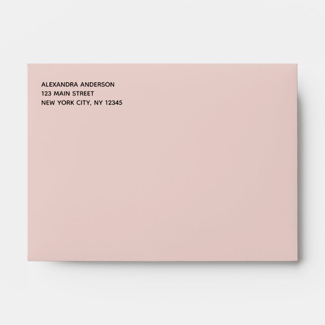 Blush Pink Simple Minimalist Coloured Envelope (Front)