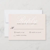 Blush Pink Simple Modern Elegant Minimal Monogram