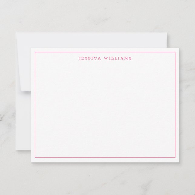 Blush Pink Simple Modern Professional Thin Border Card (Front)